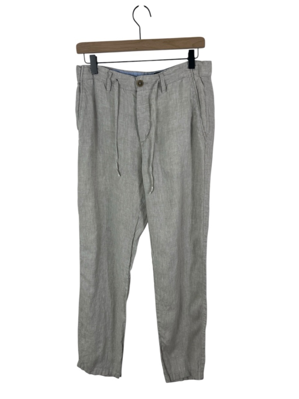 H&M Men's Natural Beige 100% Linen Pants Button Fly Size 32